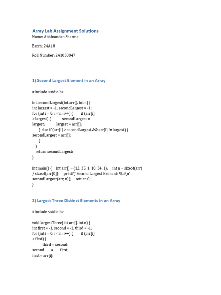 Array Manipulation and Algorithms Guide | PDF | Algorithms And Data ...