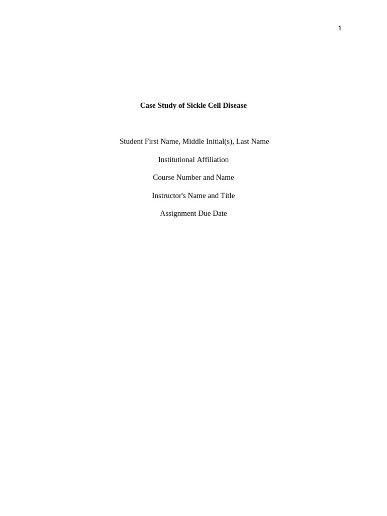 Sickle Cell Disease Case Study Analysis | PDF | Infection | Thrombosis