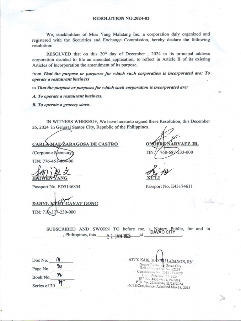Sample Resolution 2024 For Sec | PDF