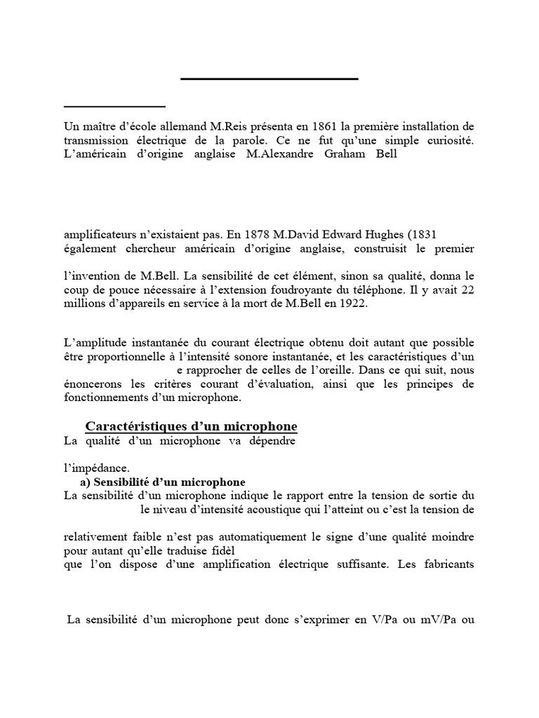 Types et fonctionnement des microphones | PDF | Microphone | Condensateur