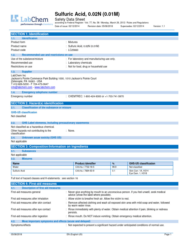 0 02 n h2so4 sds pdf firefighting toxicity