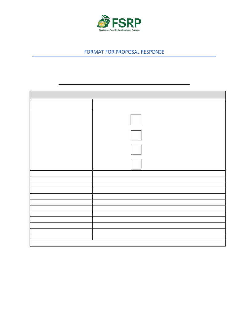 Proposal Format for MOFA Matching Grants | PDF | Agriculture