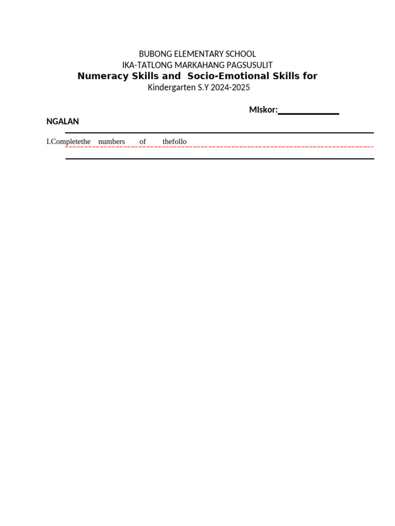 Bubong Elementary School Pdf