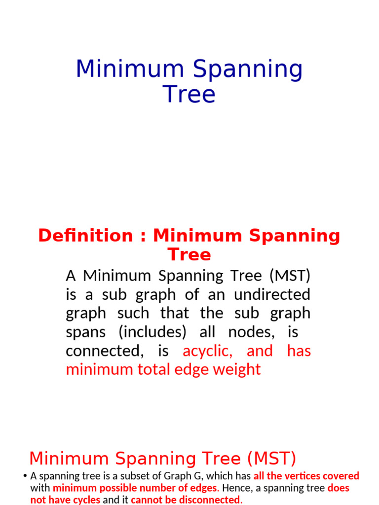 Minimum Spanning Tree Explained | PDF | Mathematical Relations ...