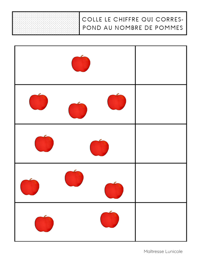 Colle Le Chiffre Qui Correspond La Course A La Pomme 1 3 | PDF
