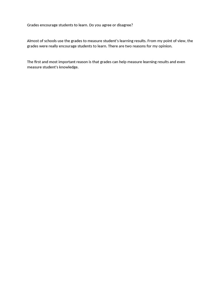 Grades Encourage Students To Learn | PDF