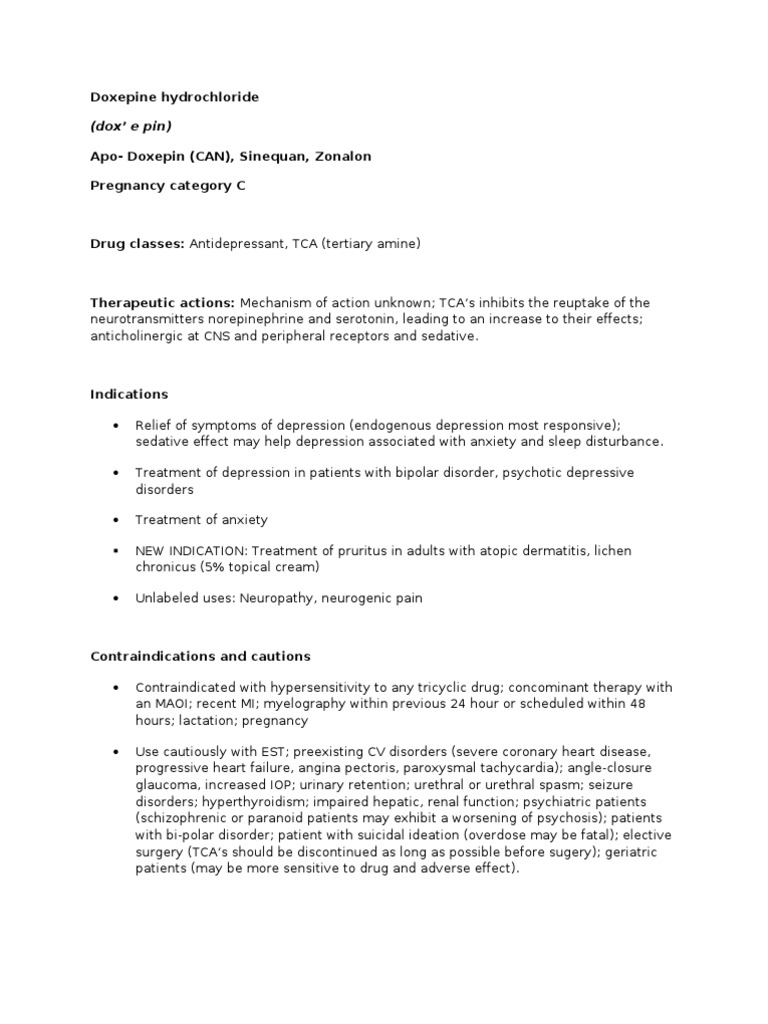 A comprehensive comparison of doxepin clomipramine fluoxetine and