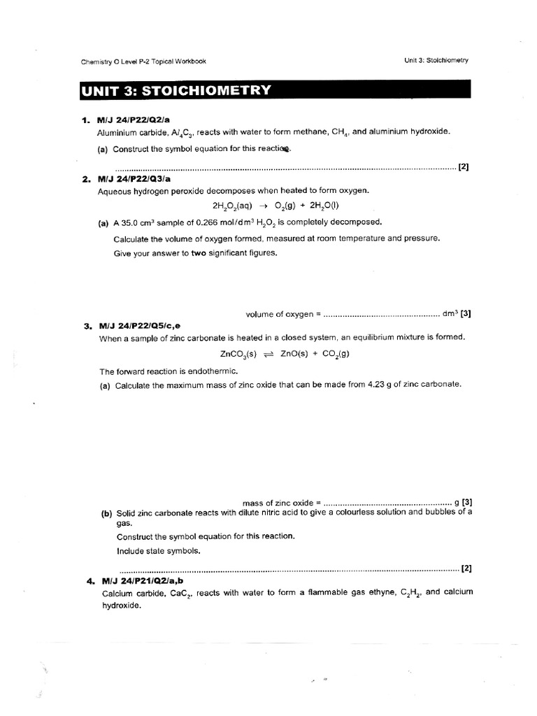 Chem Unit 3 | PDF