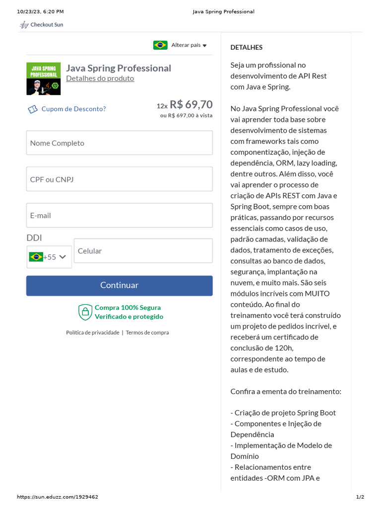 Curso de Java Spring: APIs REST e Mais | PDF | Bancos de dados | Java ...