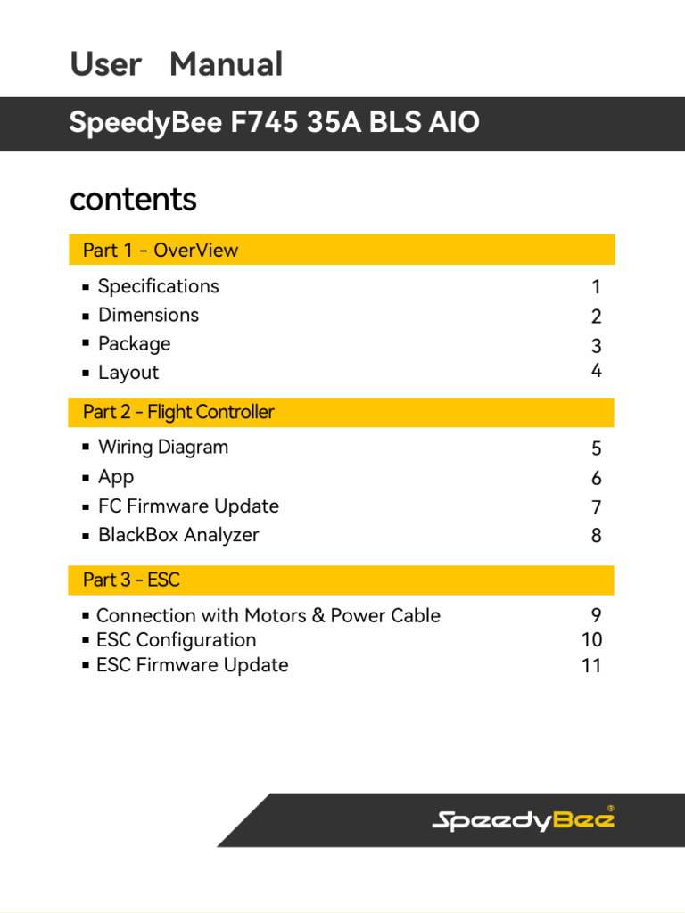 SpeedyBee F745 AIO User Manual | PDF | Computer Engineering | Computing