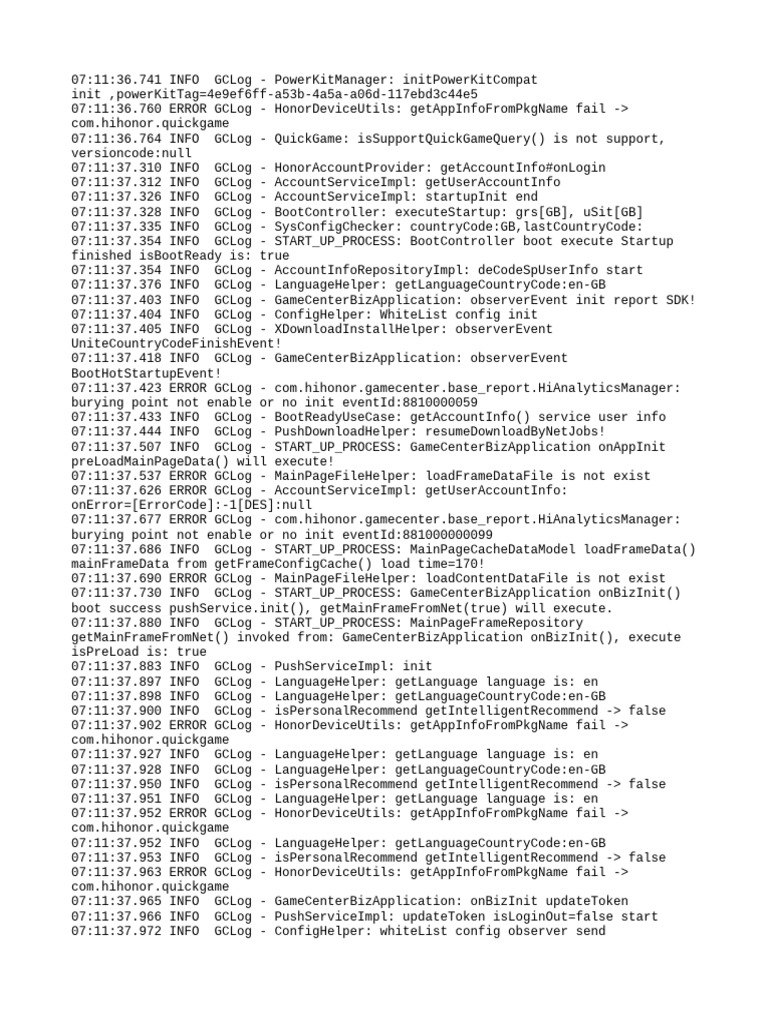 Honor Device Log Analysis Report | PDF | Computing | Software