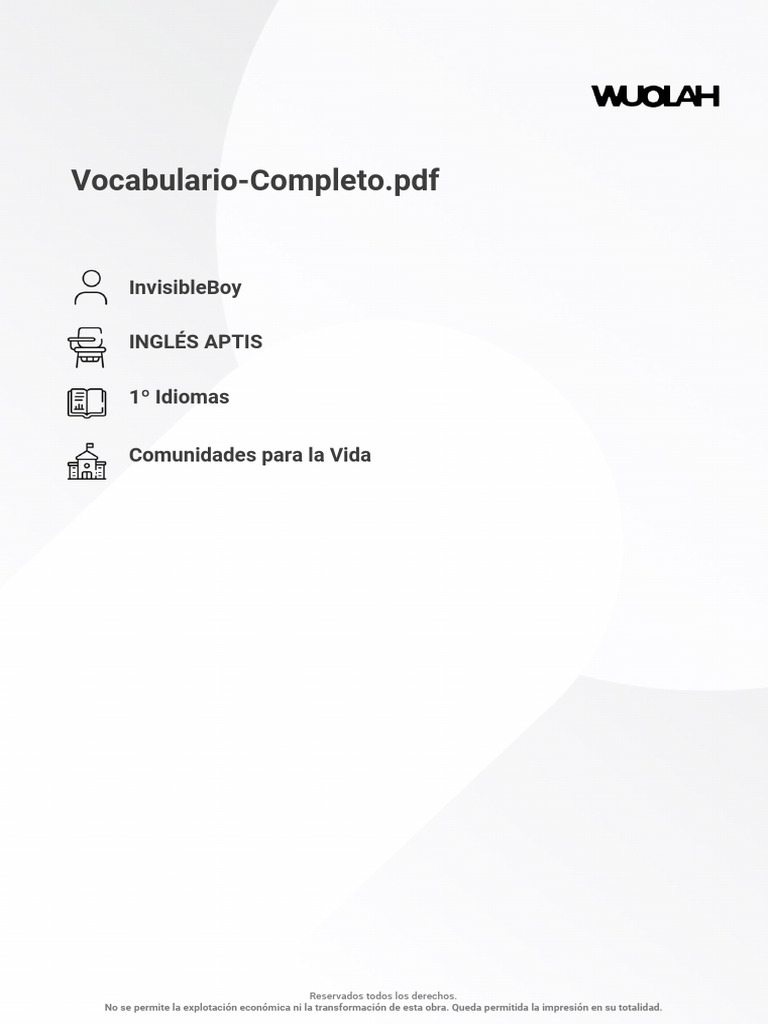 Vocabulario Completo Inglés-Español | PDF | Anatomía humana
