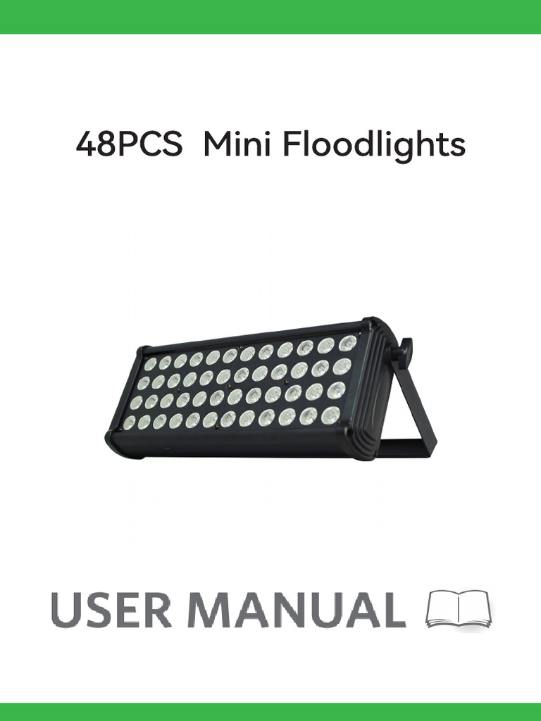 48PCS Mini Floodlights ユーザーマニュアル付き DMX512 Mini Floodlight Functions | PDF | Color | Lighting