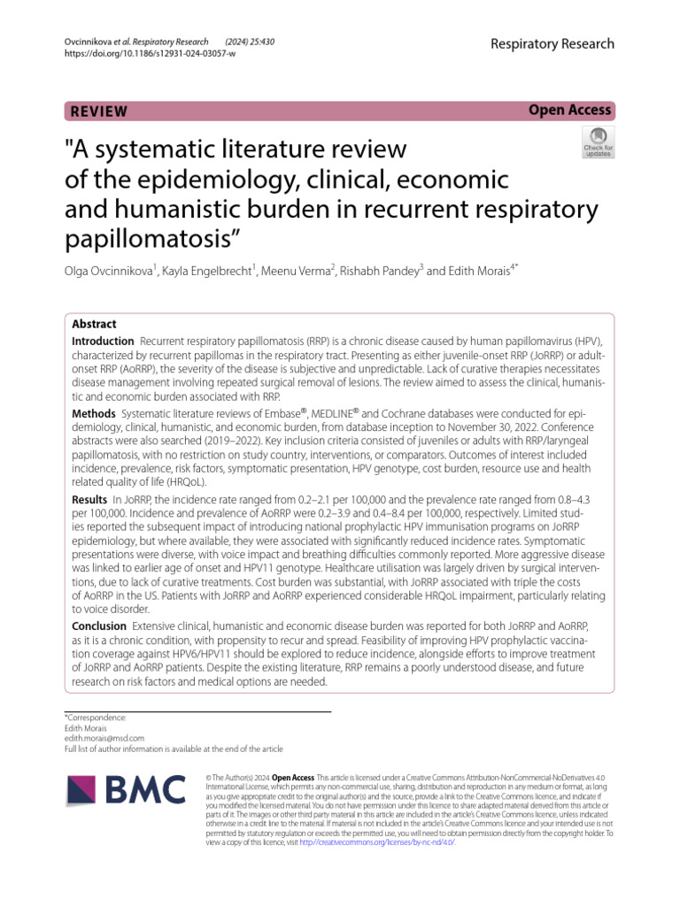 A Systematic Literature Review | PDF | Health Sciences | Medicine