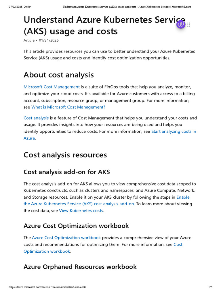 Understand Azure Kubernetes Service (AKS) usage and costs - Azure ...