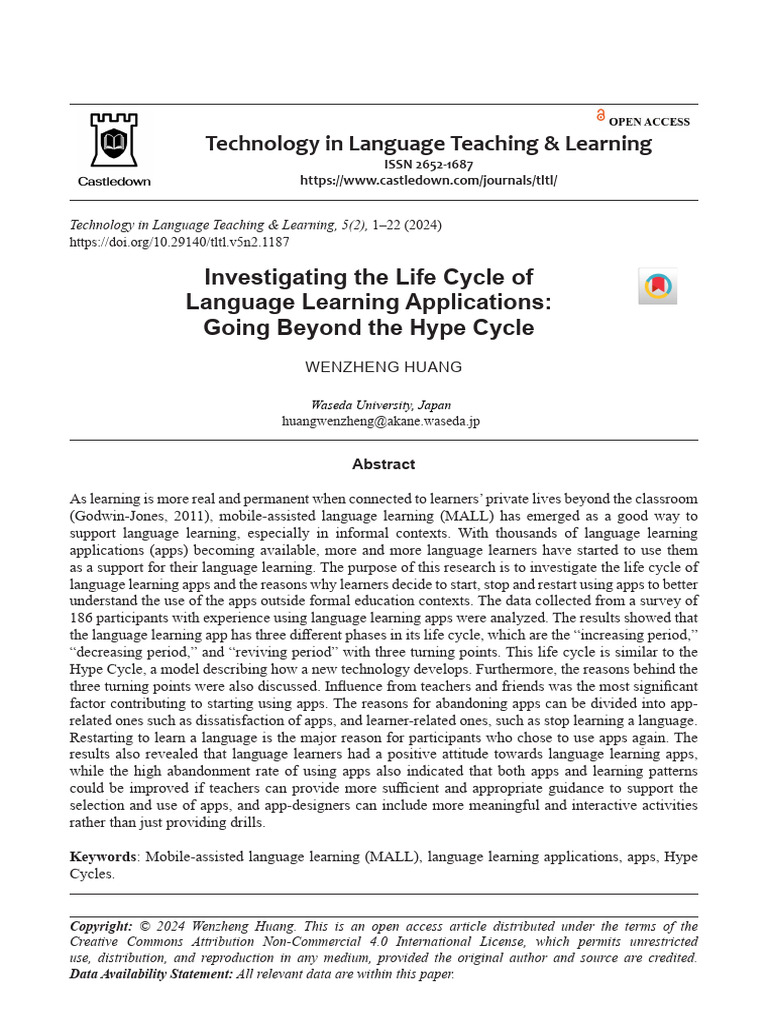 Investigating The Life Cycle of Language Learning Applications Going ...