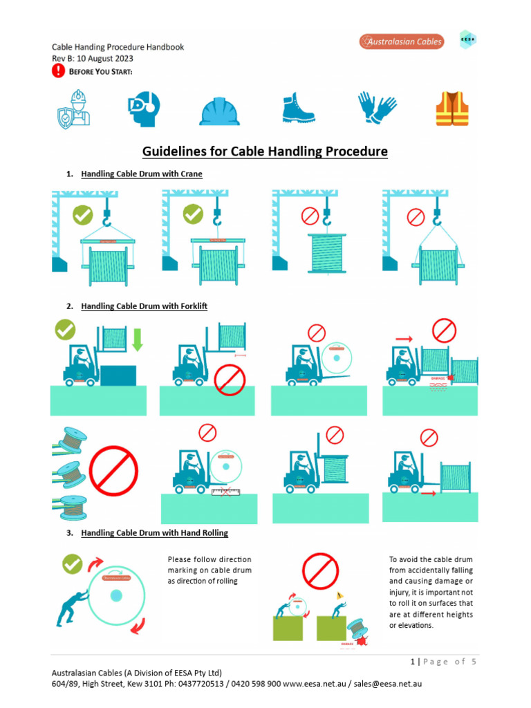 EESA Cable Handling Guidelines | PDF | Cargo | Freight Transport