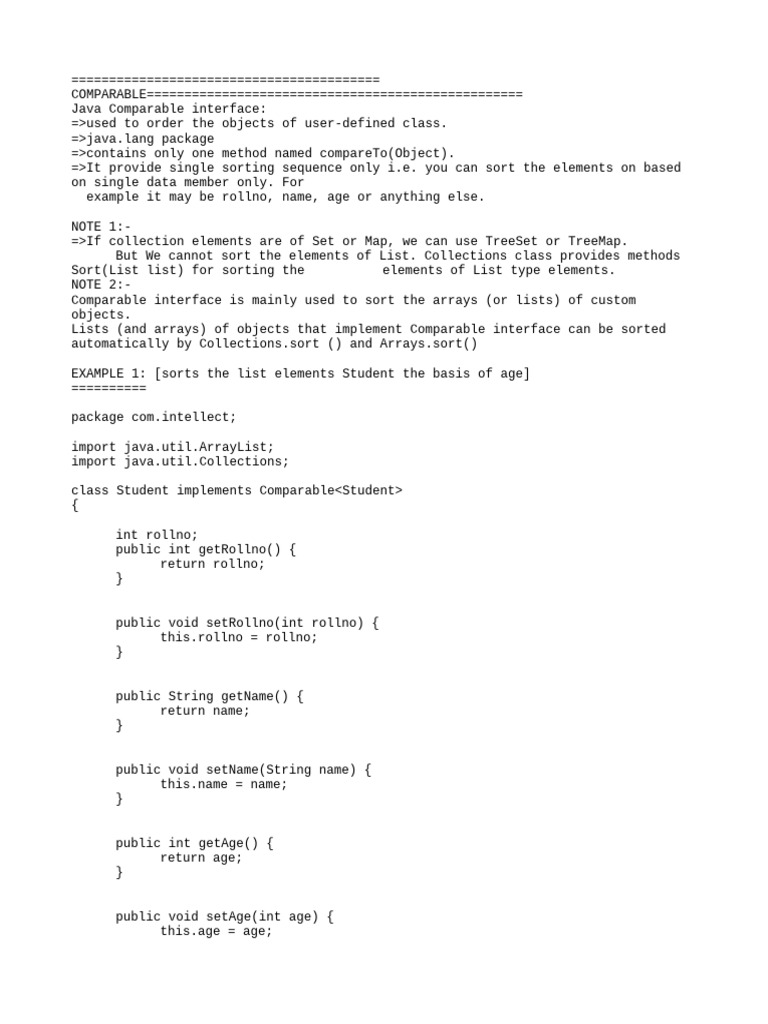 Comparable_Comparator | PDF | Algorithms And Data Structures | Software ...
