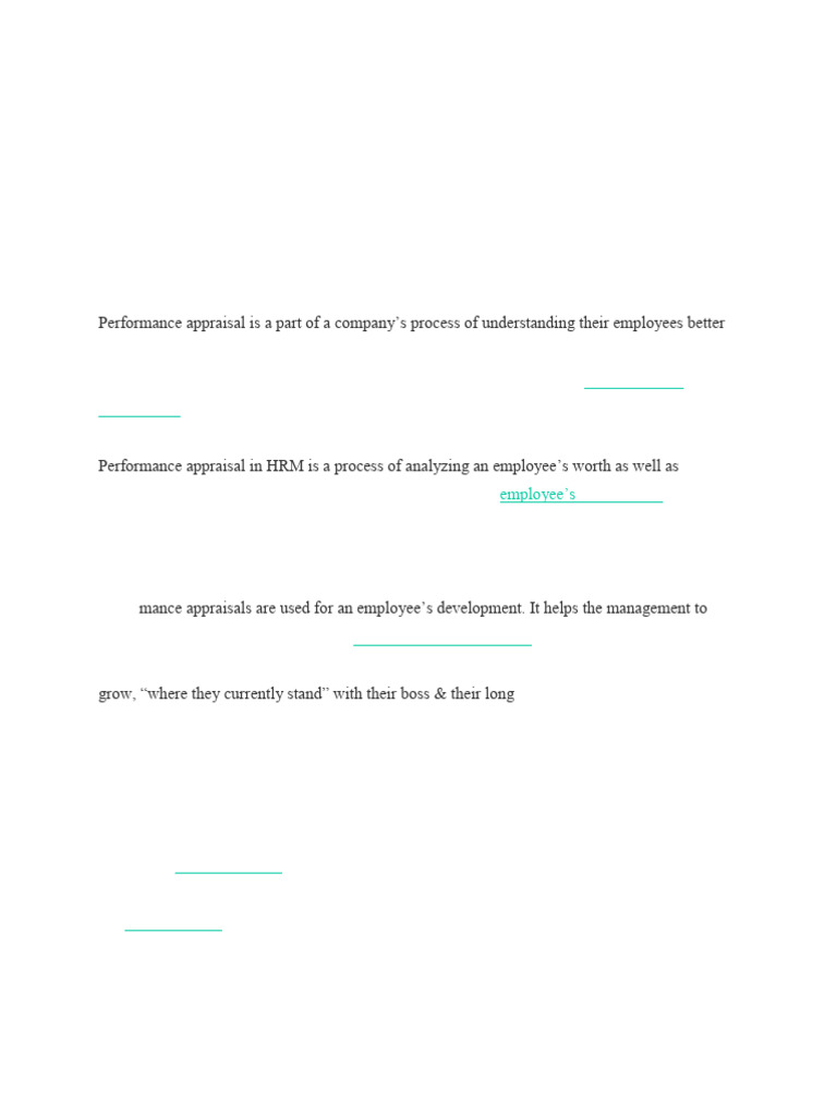 Performance Appraisal in HRM Methods | PDF | Performance Appraisal ...