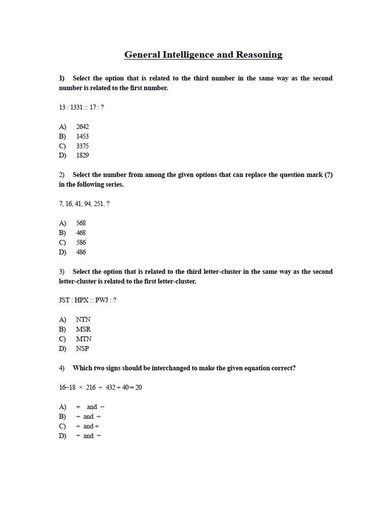 General Intelligence SSC CGL | PDF | Mathematics