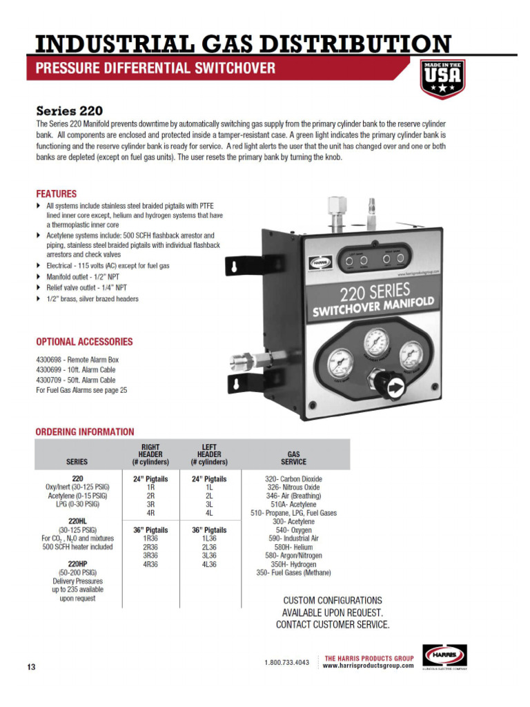 220 Series Switchover Manifold | PDF