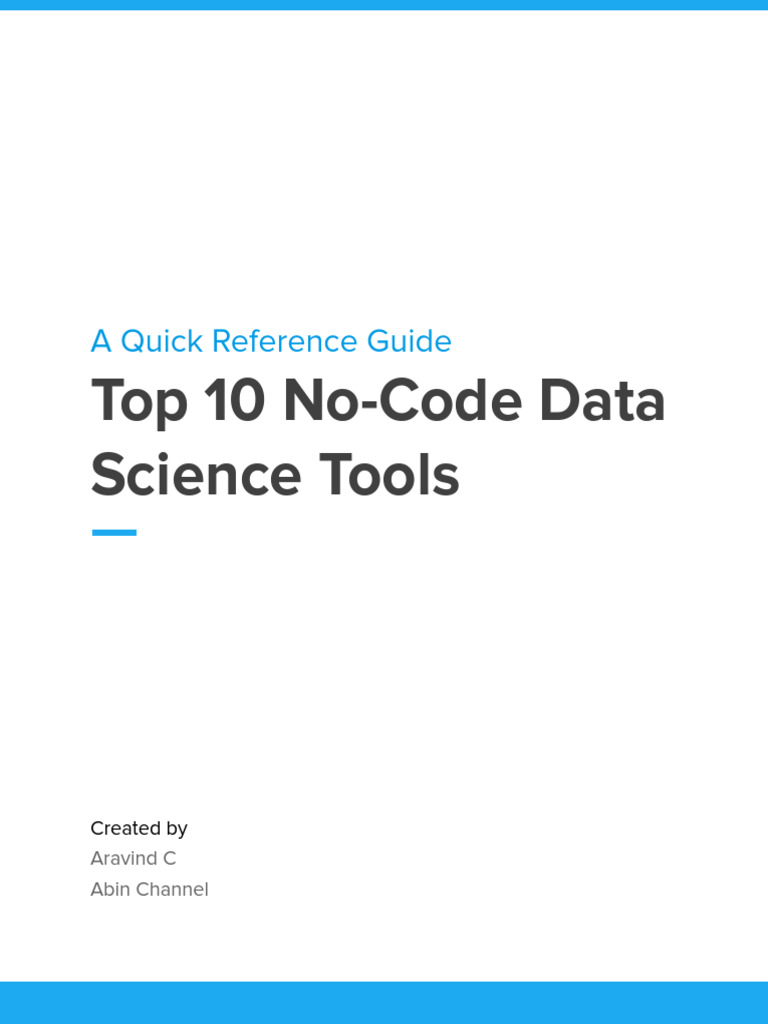 No code data science tools | PDF | Data Science | Machine Learning