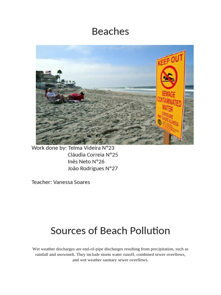 Sources and Solutions for Beach Pollution | PDF | Water Pollution ...