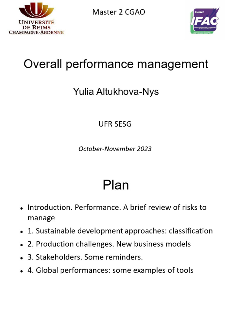 Sustainable Performance Management Strategies | PDF | Life Cycle ...