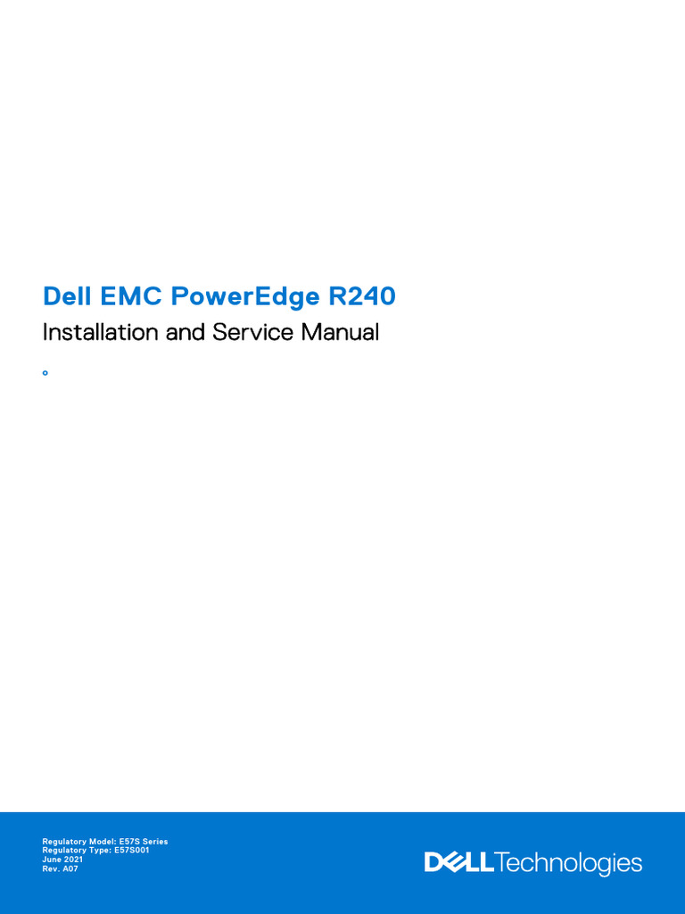 PowerEdge R240 - User Manual - en Us | PDF | Electrical Connector ...