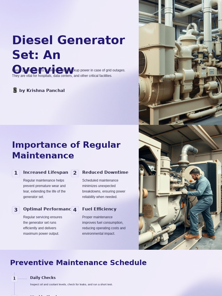 Diesel Generator Maintenance Guide | PDF | Radiator | Thermostat