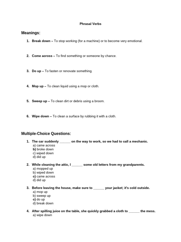 Essential Phrasal Verbs Guide | PDF