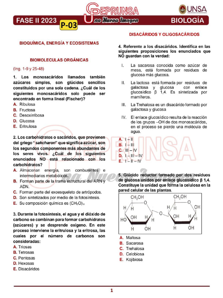 P - 03 Biología Ceprunsa 2da Fase | PDF