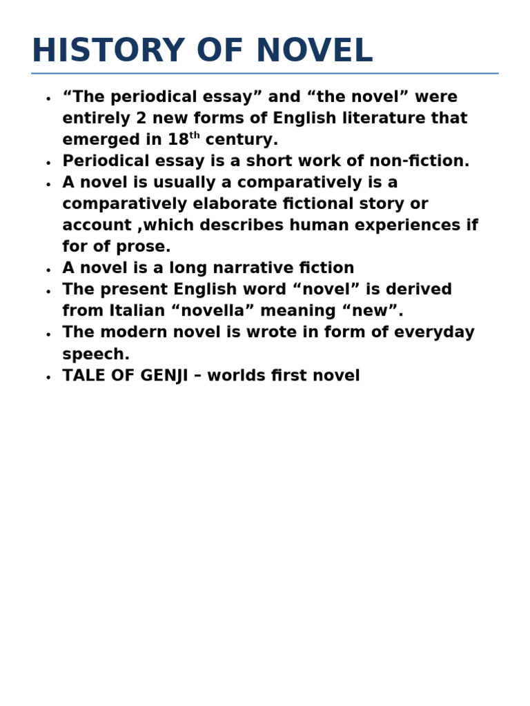 History of Novel | PDF