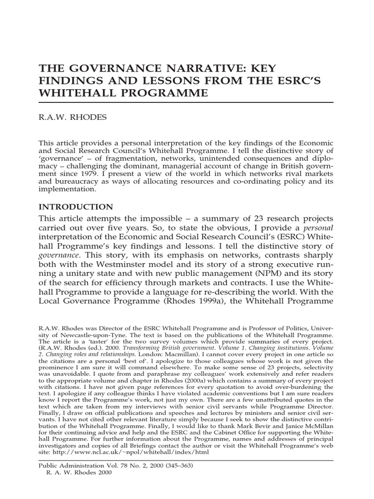 Governancenarrative | PDF | Governance | Policy