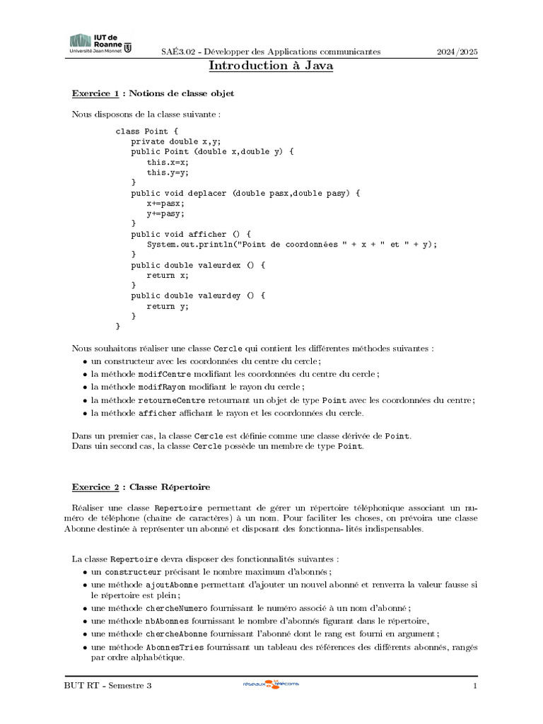 Développement d'applications Java 2024 | PDF | Informatique ...