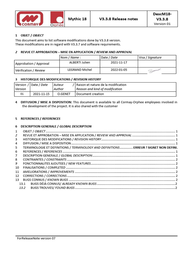 Release Notes M18-V3.3.8 | PDF | Software Bug | Software