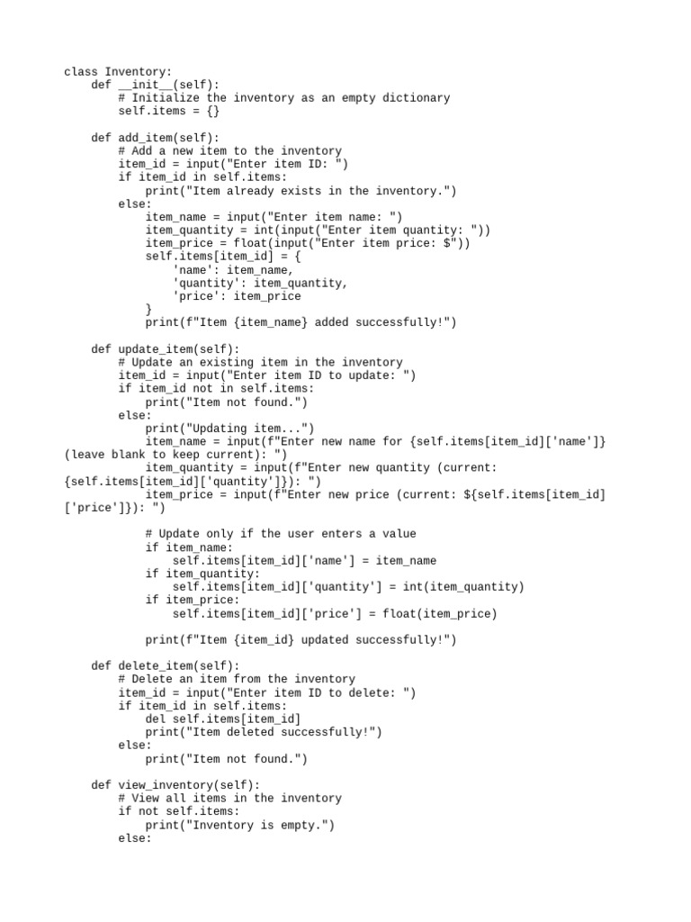Inventory Management System Code | PDF | Computer Programming | Computing