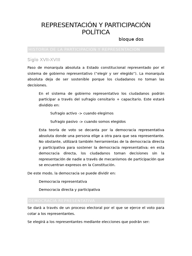 Historia de la Participación Política | PDF | Votación | Democracia