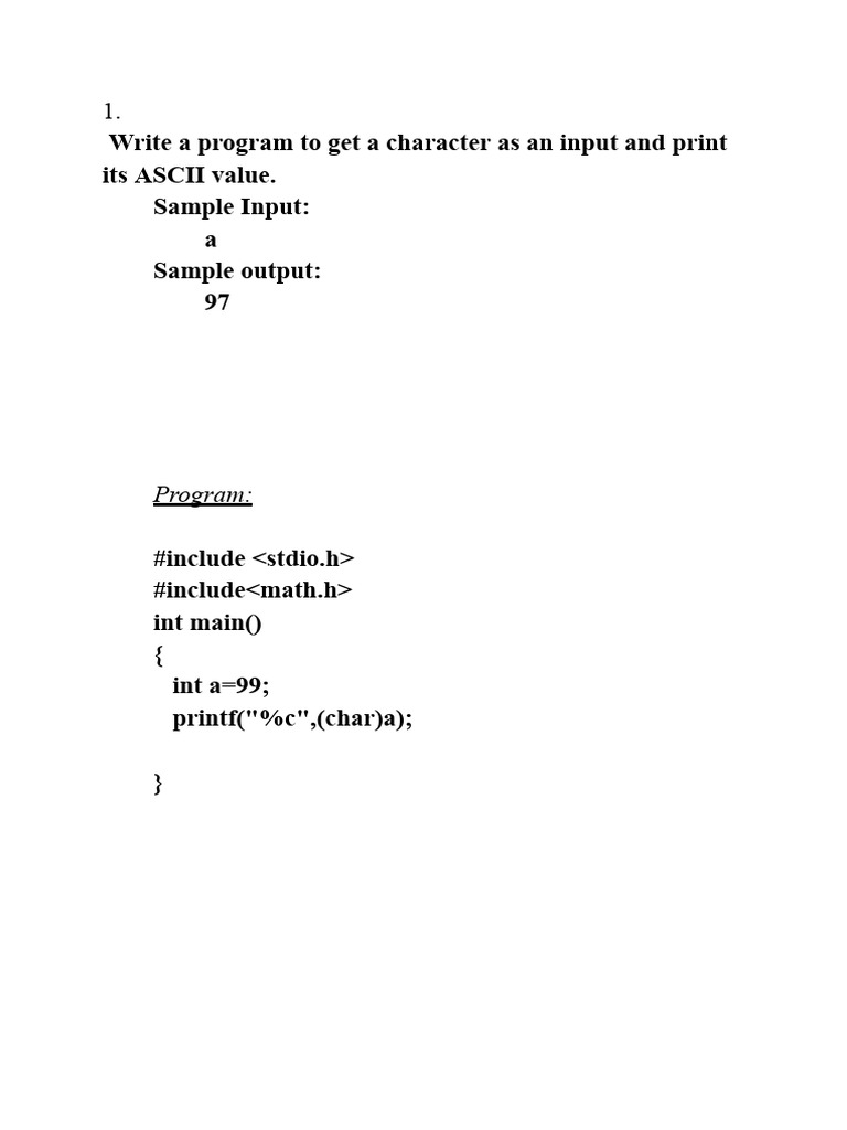 C Programs for Basic Calculations and Patterns | PDF | Integer ...