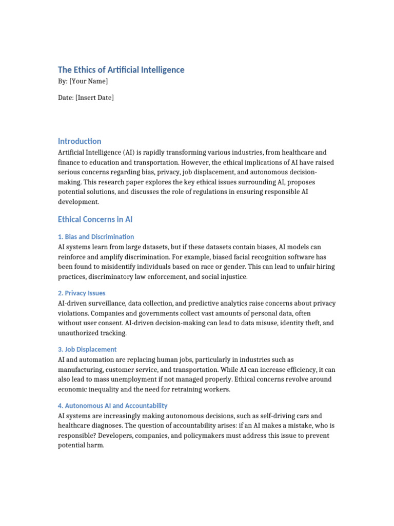 The Ethics of AI Research Paper | PDF | Artificial Intelligence ...