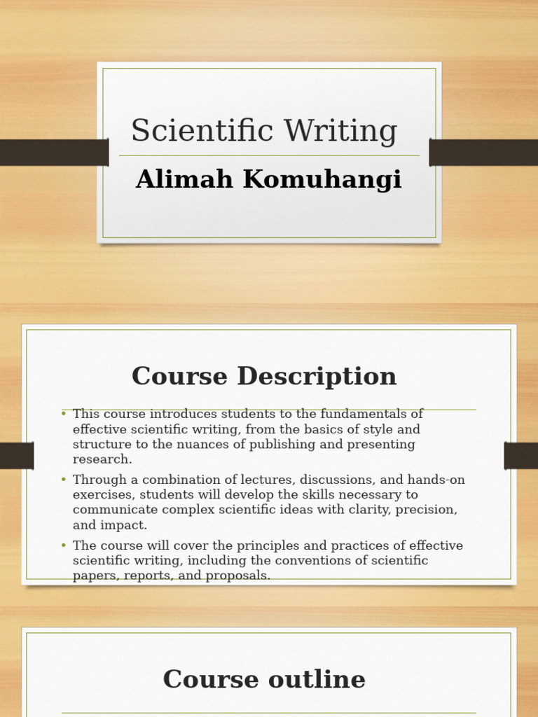Essentials of Scientific Writing Course | PDF | Human Communication ...