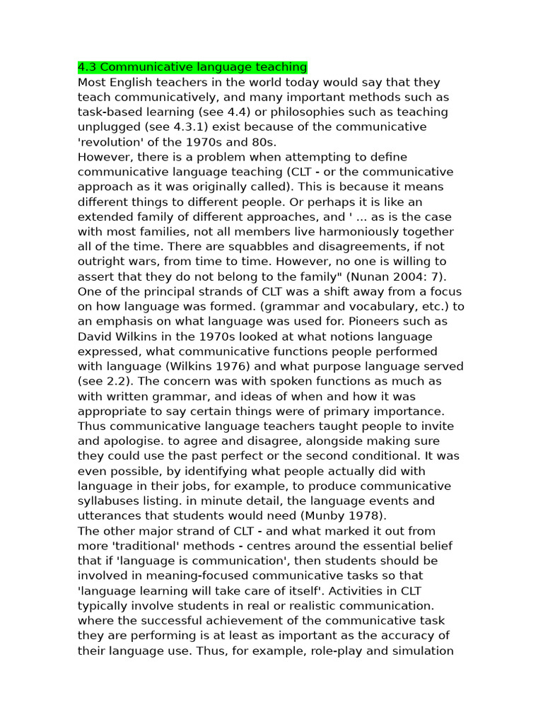 Understanding Communicative Language Teaching | PDF | Methodology ...
