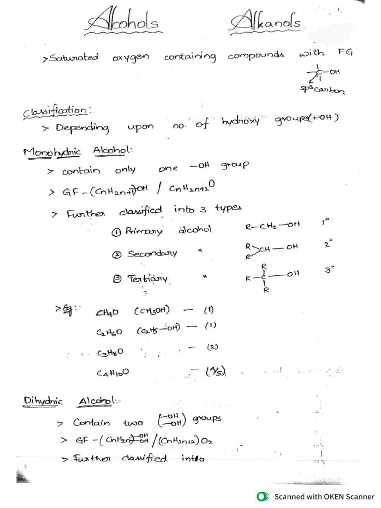 Alcohol Notes | PDF