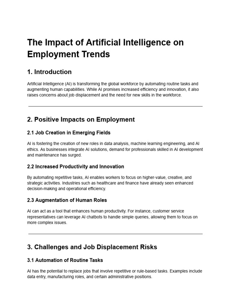 AI's Impact on Employment Trends | PDF | Artificial Intelligence ...