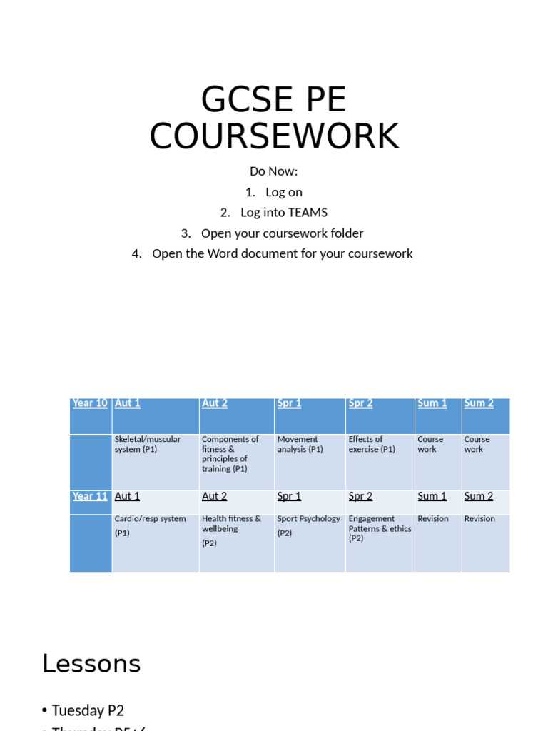 AEP Coursework Guide for GCSE PE | PDF