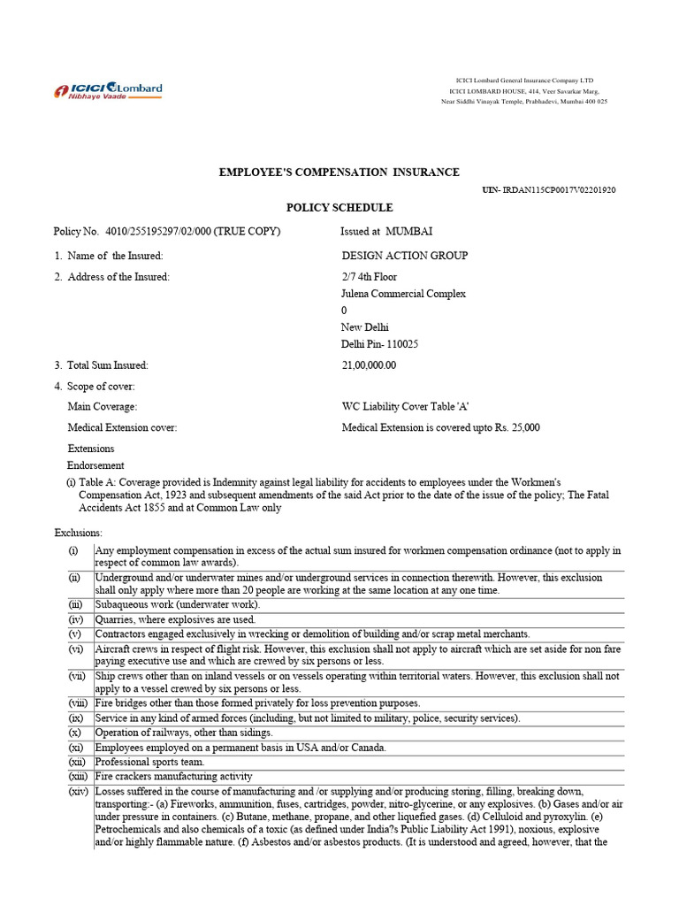 Insurance Policy - Aug.2024-2025 | PDF | Insurance | Indemnity