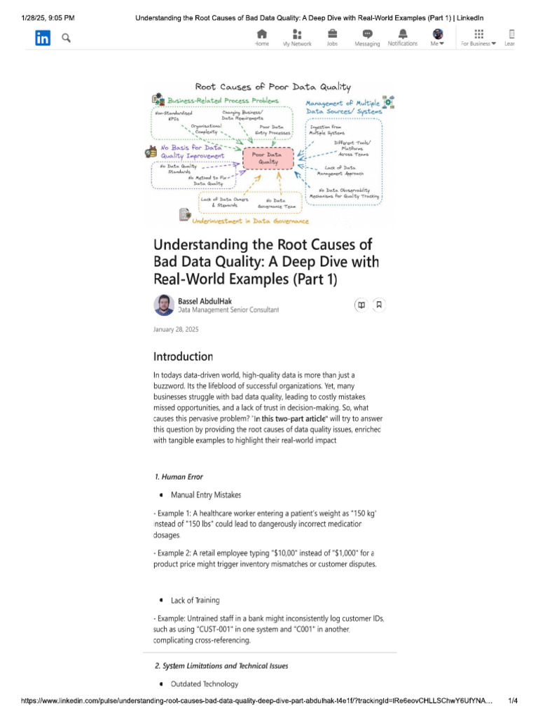 Understanding the Root Causes of Bad Data | PDF