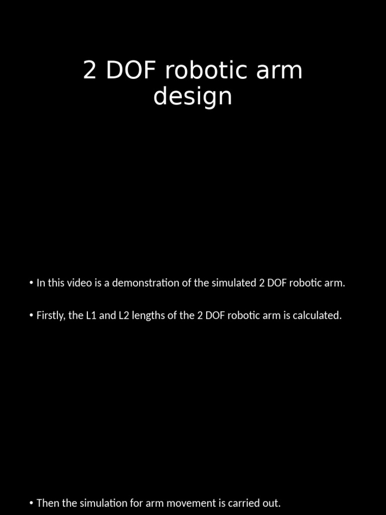 2 DOF Robotic Arm Simulation Guide | PDF