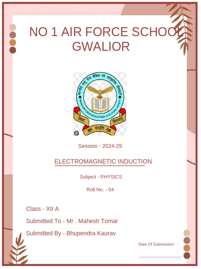 Electromagnetic Induction - Class XII A | PDF