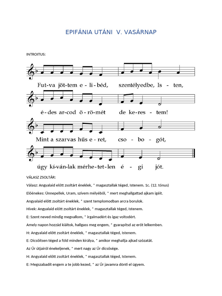 Epifánia Utáni V | PDF